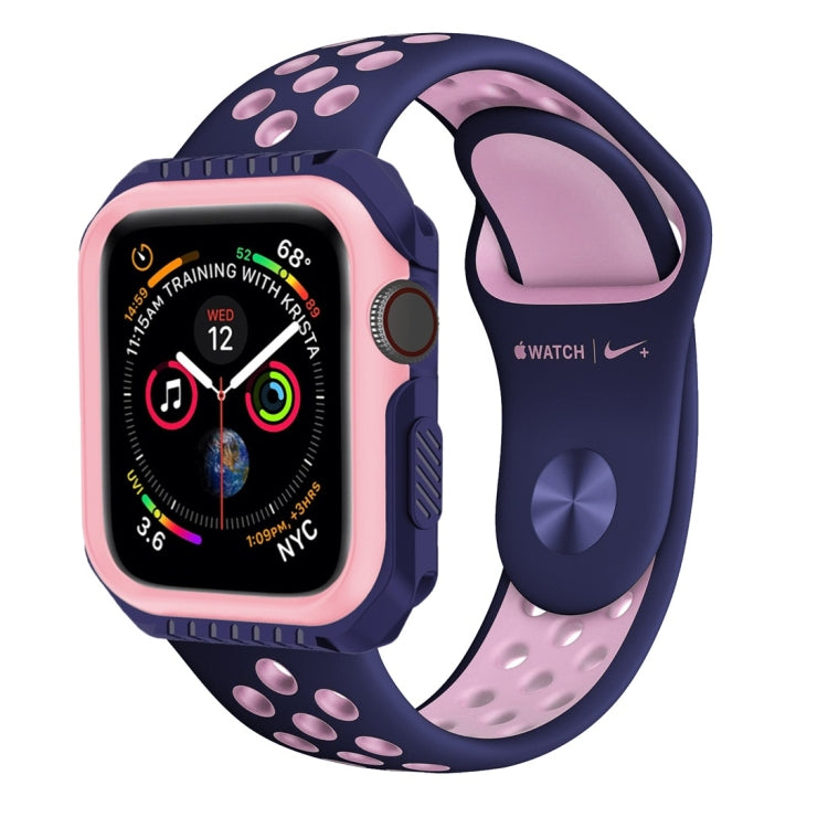 Smart Watch Shockproof Two Color Protective Case for Apple Watch Series 3 38mm(Pink Blue) - Watch Cases by buy2fix | Online Shopping UK | buy2fix