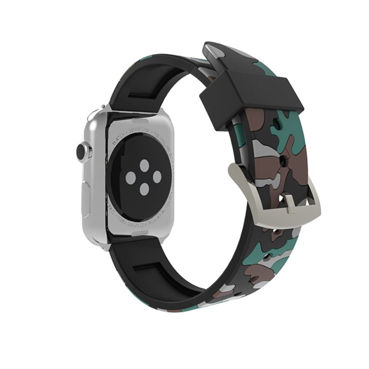 For Apple Watch Series 3 & 2 & 1 42mm Fashion Camouflage Pattern Silicone Watch Band(White) - Watch Bands by buy2fix | Online Shopping UK | buy2fix
