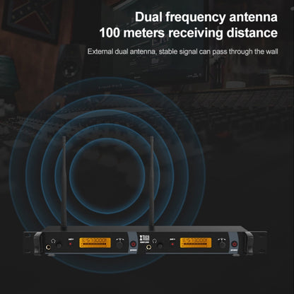 XTUGA IEM1200 Wireless Transmitter 2 Bodypack Stage Singer In-Ear Monitor System (UK Plug) - Microphone by XTUGA | Online Shopping UK | buy2fix