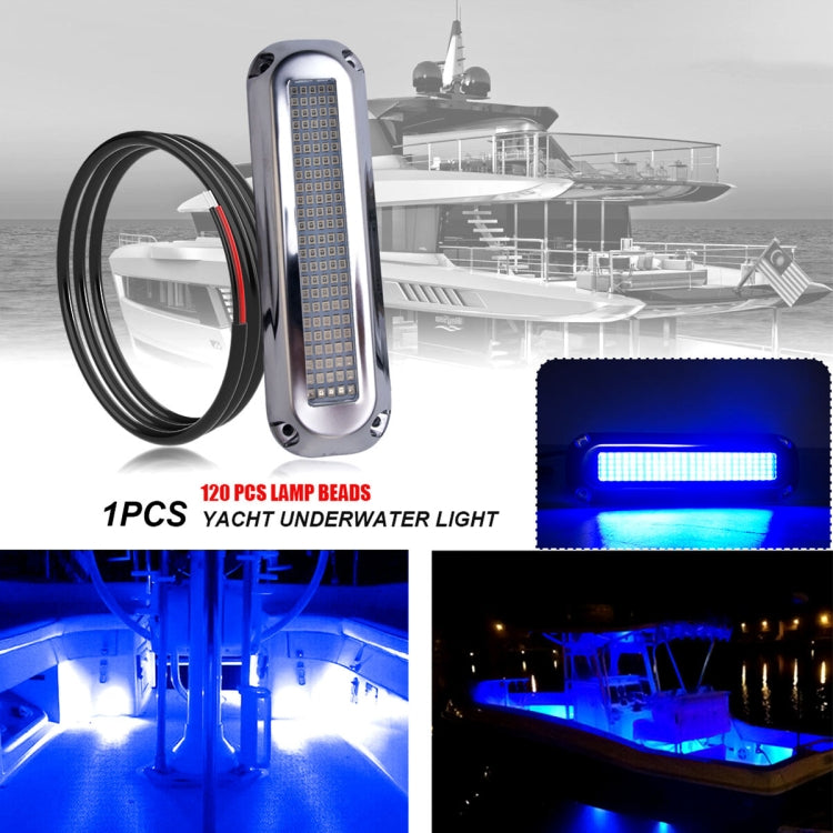 Ship / Yacht 10-30V 120LEDs Waterproof Stainless Steel Underwater Light (White Light) - Marine Accessories & Parts by buy2fix | Online Shopping UK | buy2fix