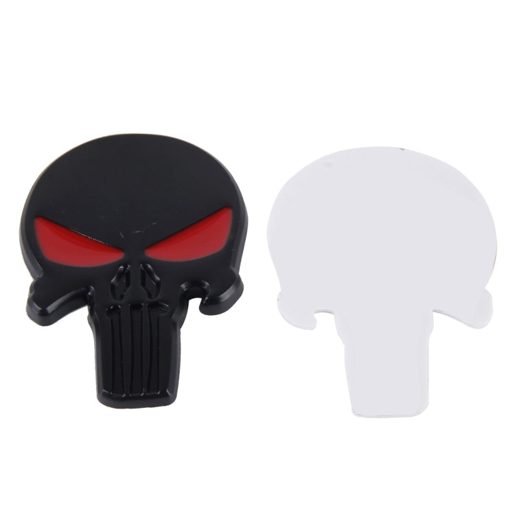 Black Skull with Red Eyes Metal Car Sticker - 3D Metal Sticker by buy2fix | Online Shopping UK | buy2fix