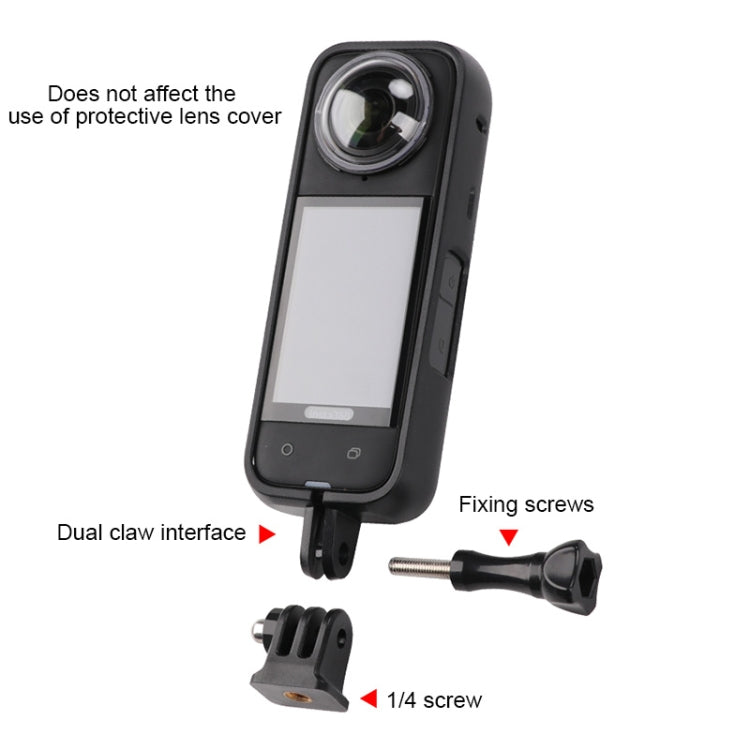 For Insta360 X4 PC Plastic Protective Frame with PC Lens Cover Guard (Black) - Mount & Holder by buy2fix | Online Shopping UK | buy2fix