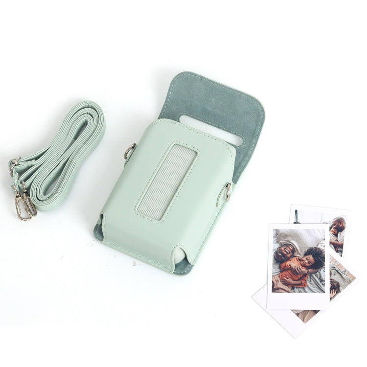 For FUJIFILM Instax mini Link 3 Full Body Leather Case Bag with Strap(Green) - Leather Bag by buy2fix | Online Shopping UK | buy2fix