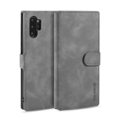 DG.MING Retro Oil Side Horizontal Flip Case with Holder & Card Slots & Wallet for Galaxy Note 10(Grey) - Galaxy Phone Cases by DG.MING | Online Shopping UK | buy2fix