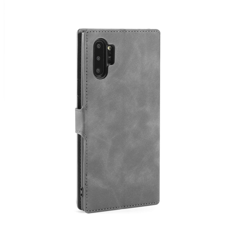 DG.MING Retro Oil Side Horizontal Flip Case with Holder & Card Slots & Wallet for Galaxy Note 10(Grey) - Galaxy Phone Cases by DG.MING | Online Shopping UK | buy2fix