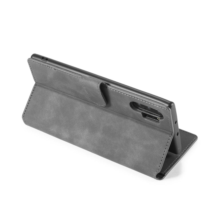 DG.MING Retro Oil Side Horizontal Flip Case with Holder & Card Slots & Wallet for Galaxy Note 10(Grey) - Galaxy Phone Cases by DG.MING | Online Shopping UK | buy2fix