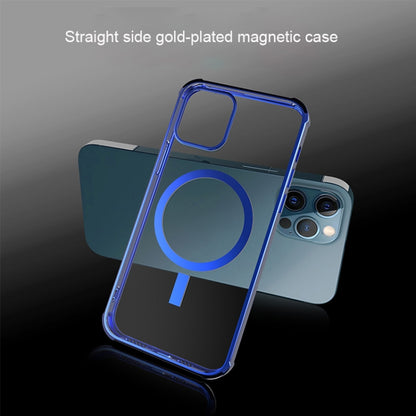 For iPhone 12 Pro Max Straight Side Laser Plating Full Coverage Clear TPU Shockproof Magsafe Case(Graphite Black) - iPhone 12 Pro Max Cases by buy2fix | Online Shopping UK | buy2fix