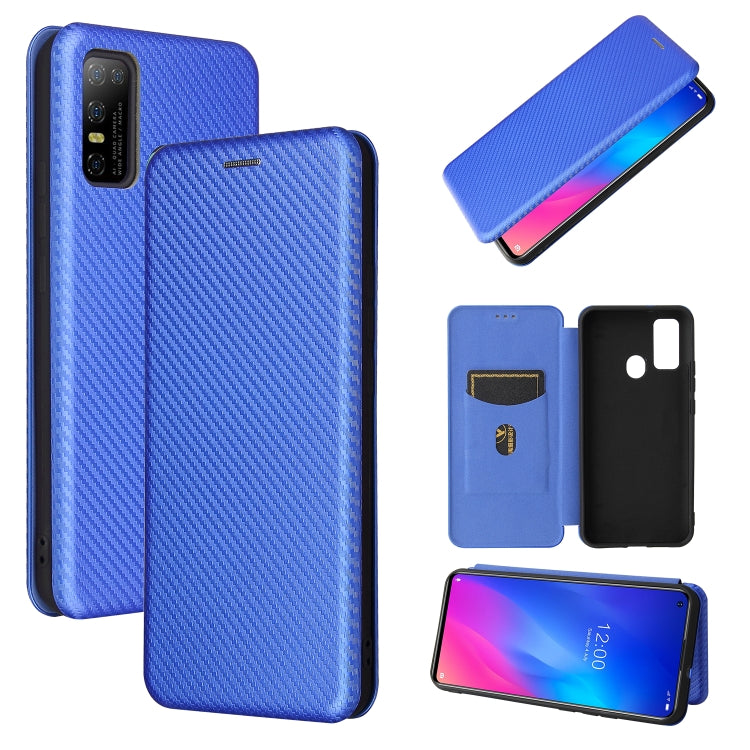 For DOOGEE N30 Carbon Fiber Texture Horizontal Flip TPU + PC + PU Leather Case with Card Slot(Blue) - More Brand by buy2fix | Online Shopping UK | buy2fix