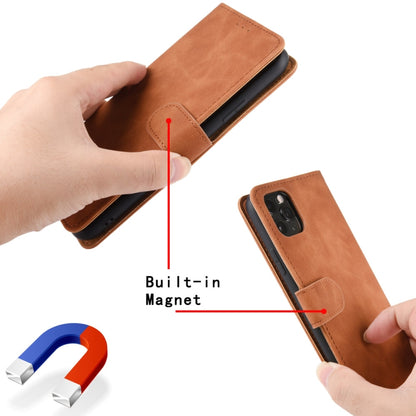 For DOOGEE N30 Solid Color Skin Feel Magnetic Buckle Horizontal Flip Calf Texture PU Leather Case with Holder & Card Slots & Wallet(Brown) - More Brand by buy2fix | Online Shopping UK | buy2fix