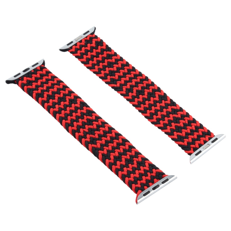 Mixed Color Nylon Braided Single Loop Watch Band For Apple Watch Ultra 49mm&Watch Ultra 2 49mm / Series 9&8&7 45mm / SE 3&SE 2&6&SE&5&4 44mm / 3&2&1 42mm, Size:L(Red Black) - Watch Bands by buy2fix | Online Shopping UK | buy2fix