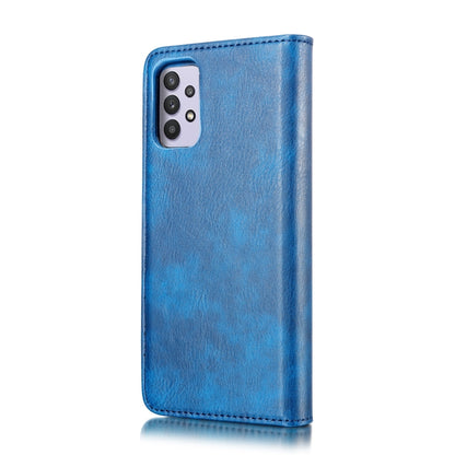 For Samsung Galaxy A32 5G DG.MING Crazy Horse Texture Flip Detachable Magnetic Leather Case with Holder & Card Slots & Wallet(Blue) - Galaxy Phone Cases by DG.MING | Online Shopping UK | buy2fix