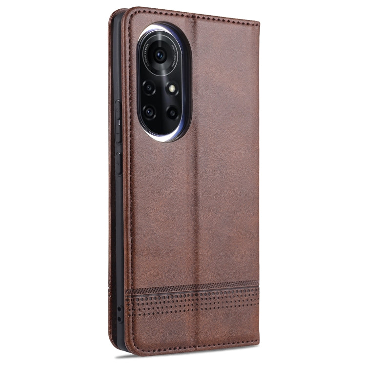 For Huawei nova 8 Pro 5G AZNS Magnetic Calf Texture Horizontal Flip Leather Case with Card Slots & Holder & Wallet(Dark Brown) - Huawei Cases by AZNS | Online Shopping UK | buy2fix