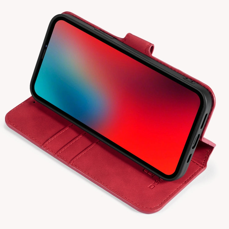 For iPhone 12 Pro Max DG.MING Retro Oil Side Horizontal Flip Case with Holder & Card Slots & Wallet(Red) - iPhone 12 Pro Max Cases by DG.MING | Online Shopping UK | buy2fix