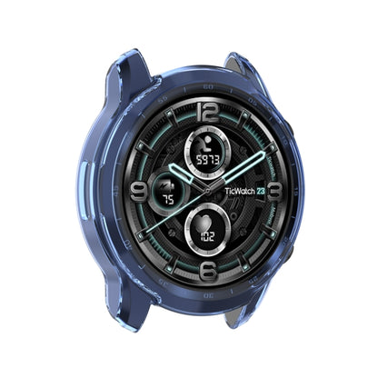 For TicWatch Pro 3 / Pro 3 Lite Half Coverage Hollowed TPU Protective Case(Transparent Blue) - Watch Case by buy2fix | Online Shopping UK | buy2fix