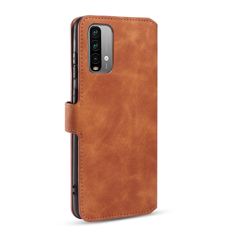 For Xiaomi Poco M3 DG.MING Retro Oil Side Horizontal Flip Leather Case with Holder & Card Slots & Wallet(Brown) - Xiaomi Cases by DG.MING | Online Shopping UK | buy2fix