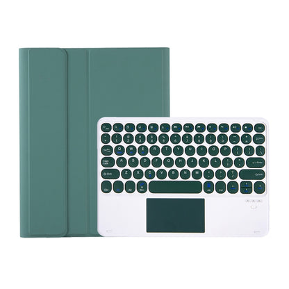 YT102B-A Detachable Candy Color Skin Feel Texture Round Keycap Bluetooth Keyboard Leather Case with Touch Control For iPad 10.2 2020 & 2019 / Air 2019 / Pro 10.5 inch(Dark Green) - Universal by buy2fix | Online Shopping UK | buy2fix