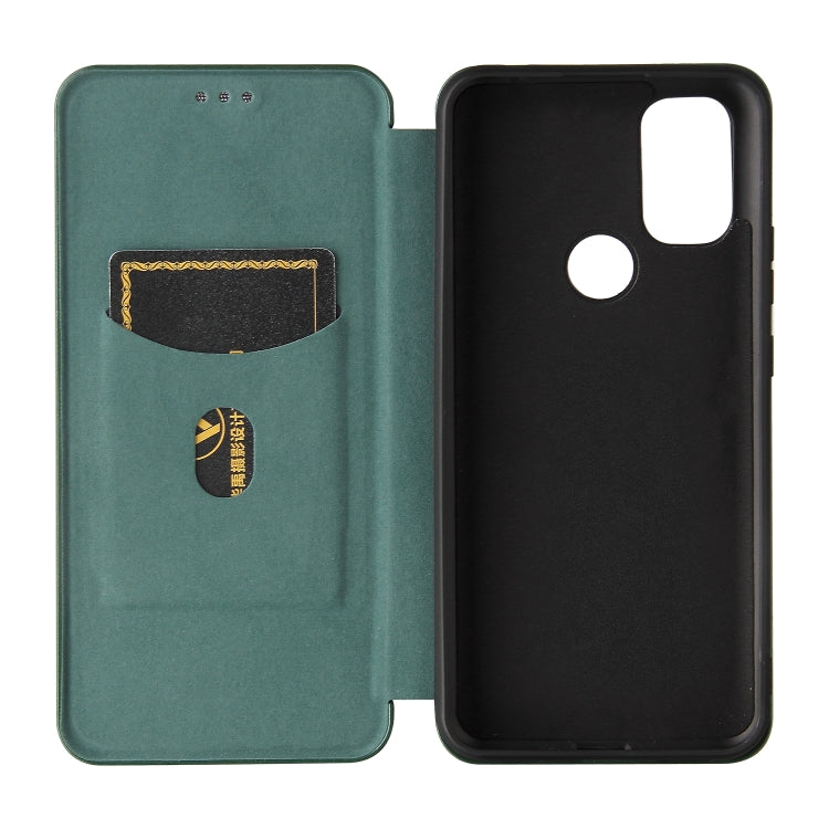 For Blackview A70 (2021) Carbon Fiber Texture Horizontal Flip TPU + PC + PU Leather Case with Card Slot(Green) - More Brand by buy2fix | Online Shopping UK | buy2fix