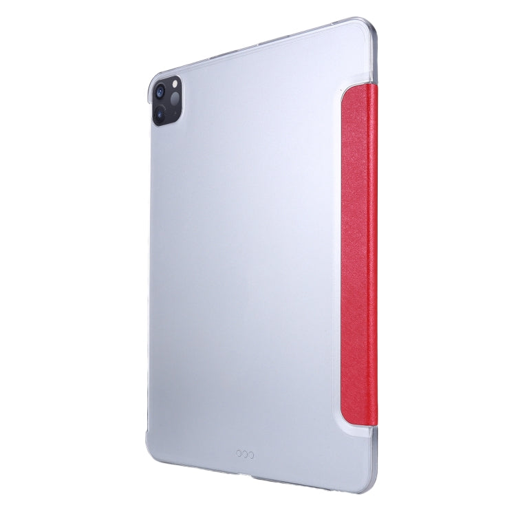 For iPad Air 13 2024 / iPad Pro 12.9 2022 / 2021 Silk Texture Three-fold Horizontal Flip Leather Tablet Case with Holder & Pen Slot(Red) - iPad Pro 12.9 (2022/2021) Cases by buy2fix | Online Shopping UK | buy2fix