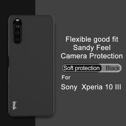 For Sony Xperia 10 III IMAK UC-3 Series Shockproof Frosted TPU Protective Case(Black) - Sony Cases by imak | Online Shopping UK | buy2fix