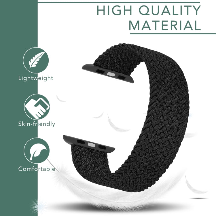 Metal Head Braided Nylon Solid Color Watch Band For Apple Watch Ultra 49mm&Watch Ultra 2 49mm / Series 9&8&7 45mm / SE 3&SE 2&6&SE&5&4 44mm / 3&2&1 42mm, Size:S 145mm(Charcoal) - Watch Bands by buy2fix | Online Shopping UK | buy2fix