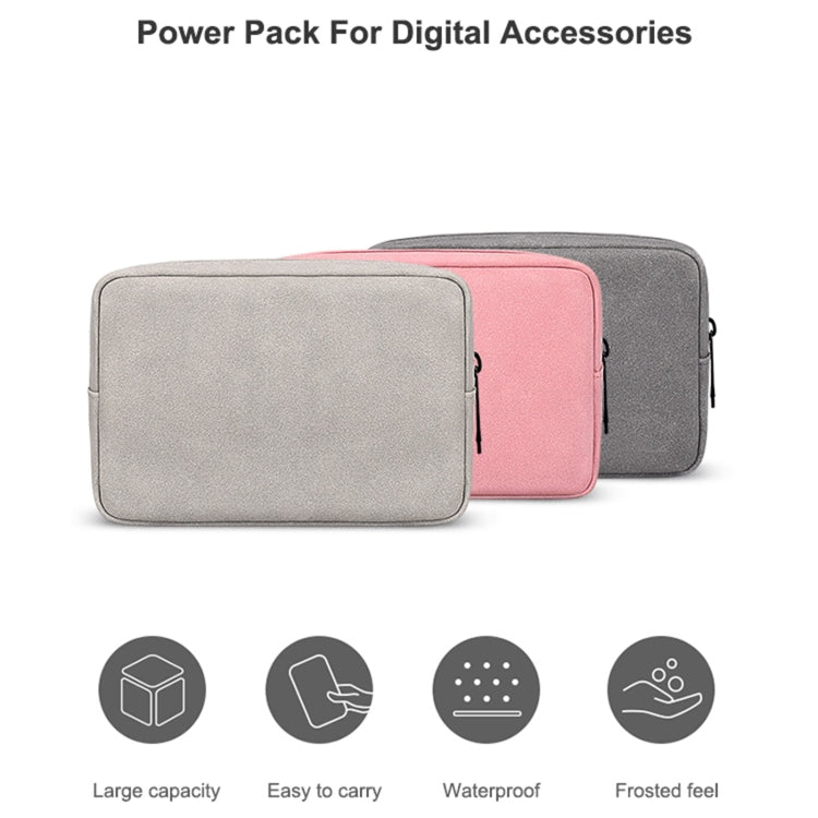 DY04 Portable Digital Accessory Frosted PU Bag(Light Grey) - Digital Storage Bag by buy2fix | Online Shopping UK | buy2fix