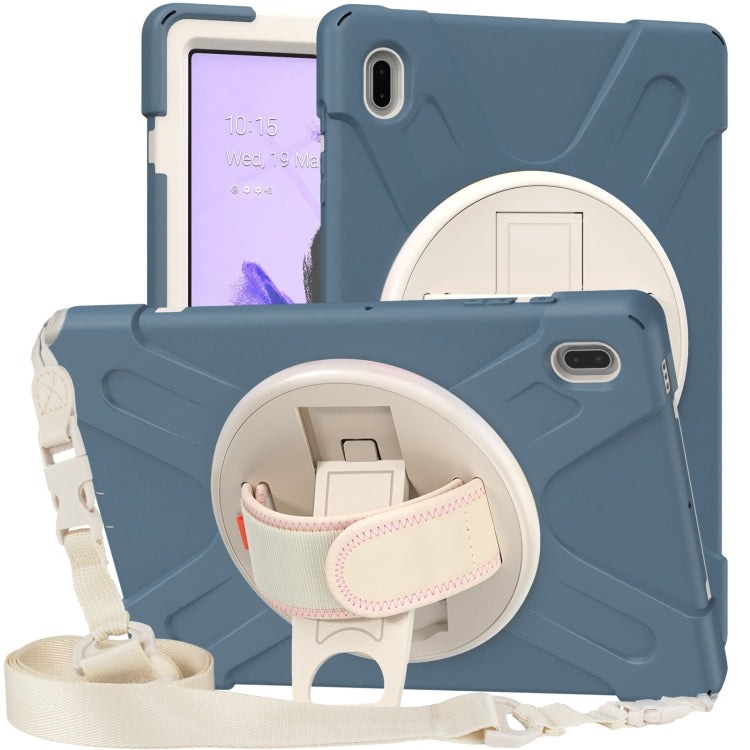 For Samsung Galaxy Tab S7 FE T730 / S7+ / S9+ /S8+ Silicone + PC Protective Case with Holder & Shoulder Strap(Cornflower Blue) - Other Galaxy Tab PC by buy2fix | Online Shopping UK | buy2fix