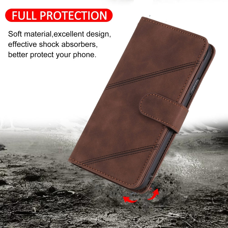 For Xiaomi Poco X3 NFC Skin Feel Business Horizontal Flip PU Leather Case with Holder & Multi-Card Slots & Wallet & Lanyard & Photo Frame(Brown) - Xiaomi Cases by buy2fix | Online Shopping UK | buy2fix