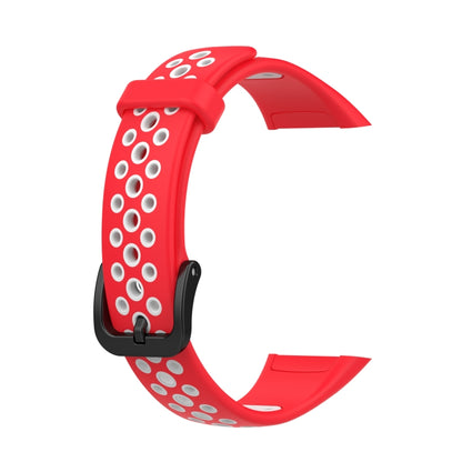 For Huawei Band 6 / Honor Band 6 Universal Two-color Breathable Silicone Watch Band(Red White) - Watch Bands by buy2fix | Online Shopping UK | buy2fix