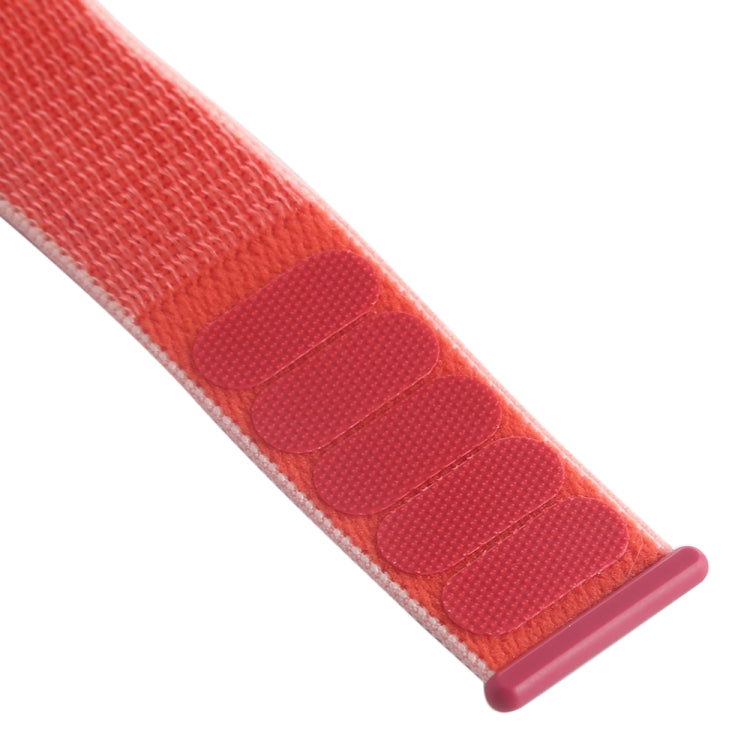 For Apple Watch Series 7 45mm / 6 & SE & 5 & 4 44mm / 3 & 2 & 1 42mm Color Matching Nylon Watch Band(Orange + Rose Red) - Watch Bands by buy2fix | Online Shopping UK | buy2fix