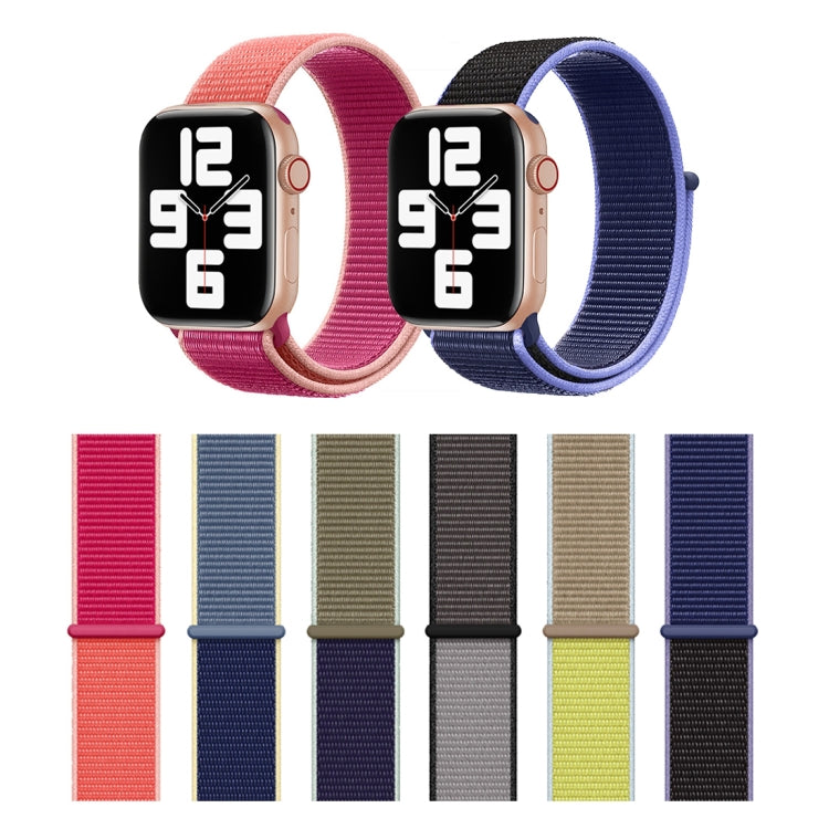 For Apple Watch Ultra 49mm&Watch Ultra 2 49mm / Series 9&8&7 45mm / SE 3&SE 2&6&SE&5&4 44mm / 3&2&1 42mm Color Matching Nylon Watch Band(Black + Blue) - Watch Bands by buy2fix | Online Shopping UK | buy2fix