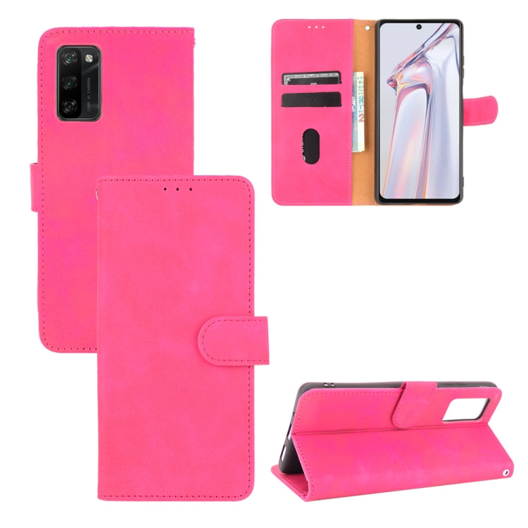 For Blackview A100 Solid Color Skin Feel Magnetic Buckle Horizontal Flip Calf Texture PU Leather Case with Holder & Card Slots & Wallet(Rose Red) - More Brand by buy2fix | Online Shopping UK | buy2fix