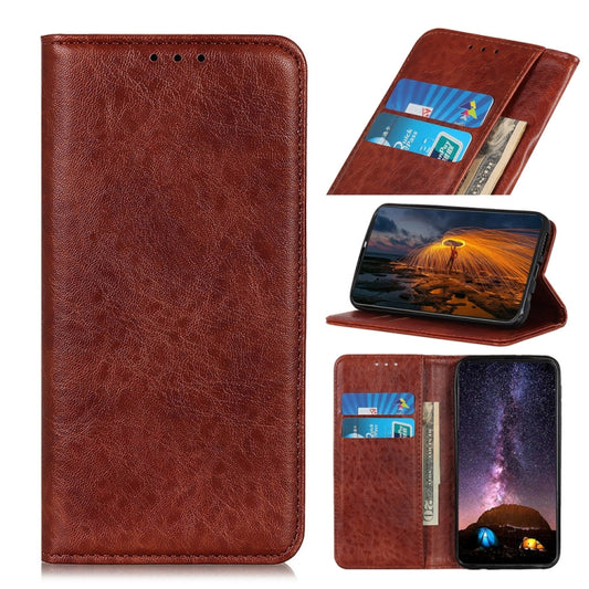 For OnePlus Nord 2 5G Magnetic Crazy Horse Texture Horizontal Flip Leather Case with Holder & Card Slots & Wallet(Brown) - OnePlus Cases by buy2fix | Online Shopping UK | buy2fix