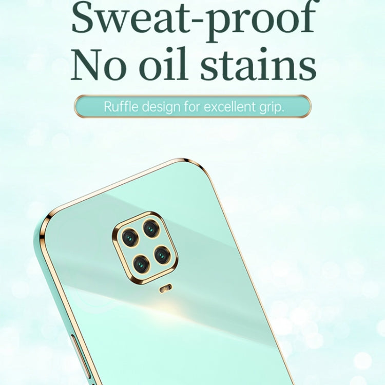 For Xiaomi Redmi Note 9S XINLI Straight 6D Plating Gold Edge TPU Shockproof Case(Mint Green) - Xiaomi Cases by XINLI | Online Shopping UK | buy2fix