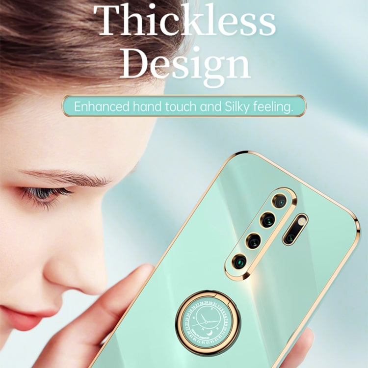 For Xiaomi Redmi Note 8 Pro XINLI Straight 6D Plating Gold Edge TPU Shockproof Case with Ring Holder(Mint Green) - Xiaomi Cases by XINLI | Online Shopping UK | buy2fix