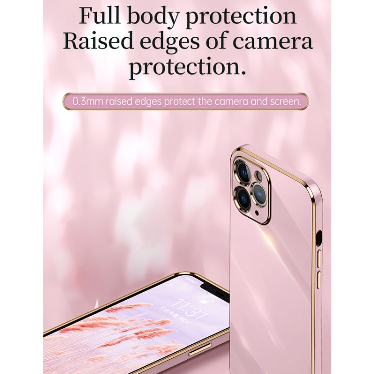 For iPhone 12 mini XINLI Straight 6D Plating Gold Edge TPU Shockproof Case (Pink) - iPhone 12 mini Cases by XINLI | Online Shopping UK | buy2fix