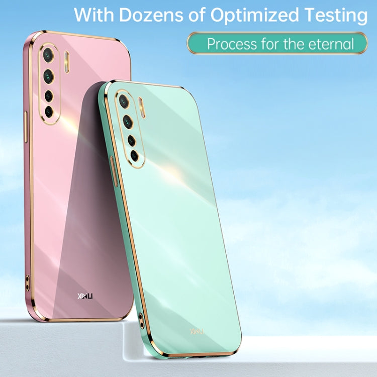 For OPPO A91 XINLI Straight 6D Plating Gold Edge TPU Shockproof Case(Celestial Blue) - OPPO Cases by XINLI | Online Shopping UK | buy2fix