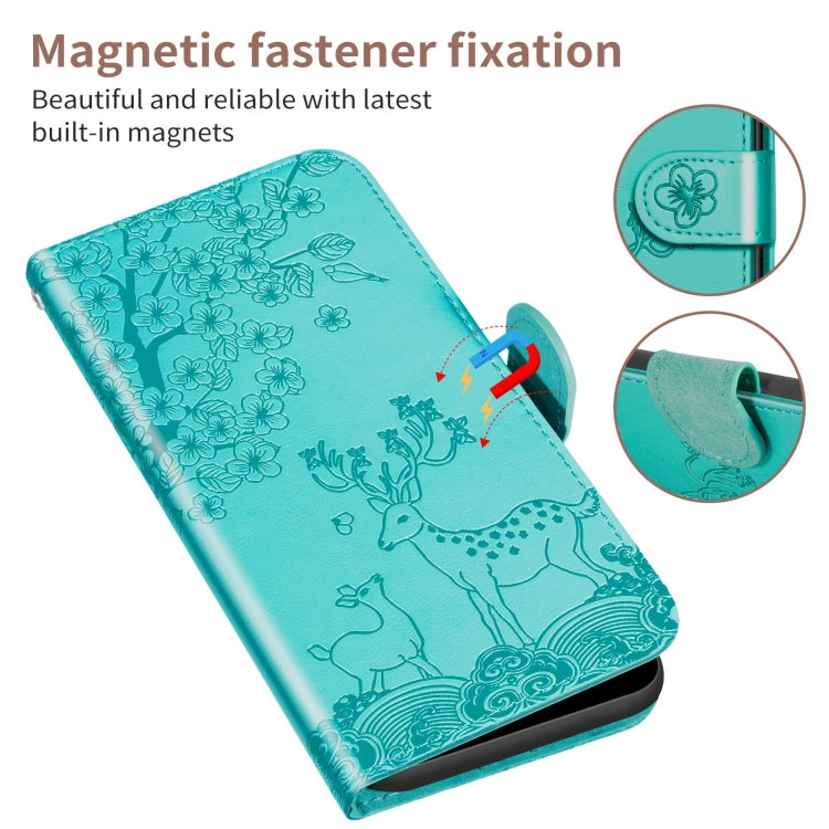 For Xiaomi Redmi 9T Sika Deer Embossing Pattern Horizontal Flip PU Leather Case with Holder & Card Slot & Wallet & Photo Frame(Green) - Xiaomi Cases by buy2fix | Online Shopping UK | buy2fix