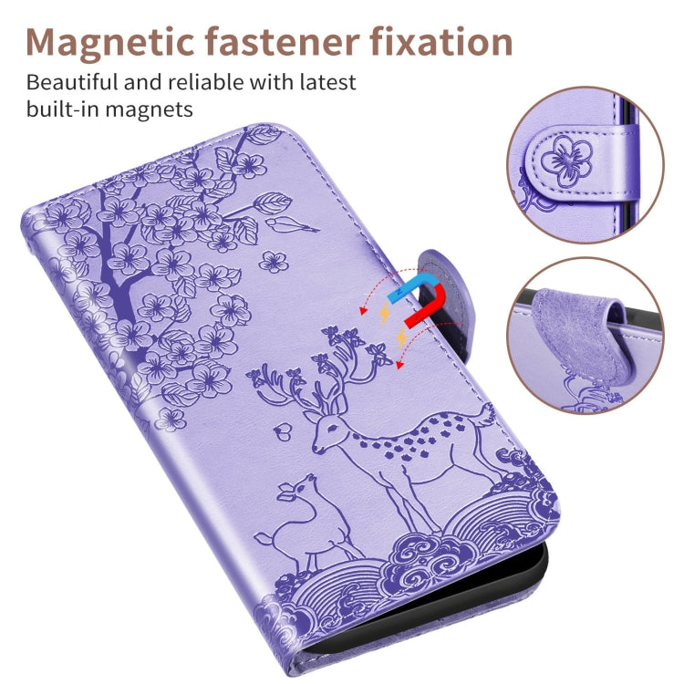 For Xiaomi Redmi Note 9 Sika Deer Embossing Pattern Horizontal Flip PU Leather Case with Holder & Card Slot & Wallet & Photo Frame(Purple) - Xiaomi Cases by buy2fix | Online Shopping UK | buy2fix