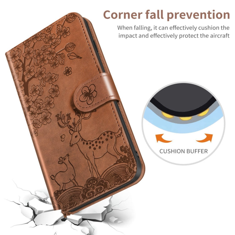 For Xiaomi Mi 11 Lite Sika Deer Embossing Pattern Horizontal Flip PU Leather Case with Holder & Card Slot & Wallet & Photo Frame(Brown) - Xiaomi Cases by buy2fix | Online Shopping UK | buy2fix