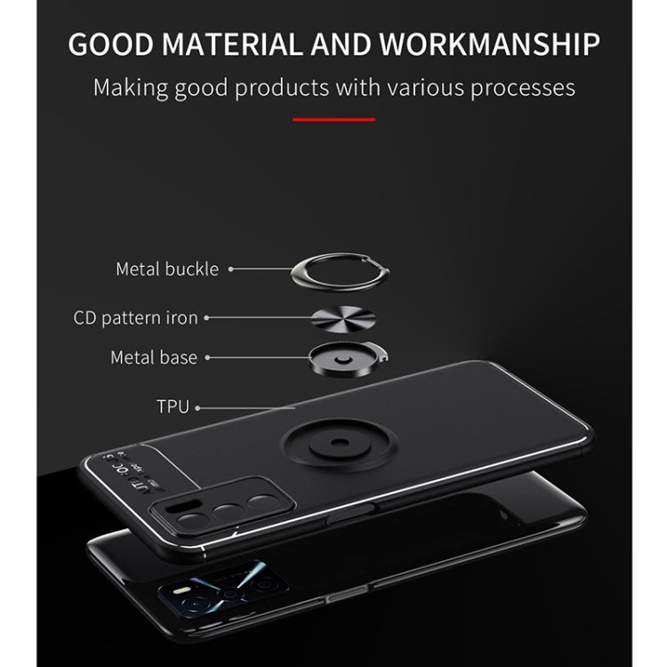 For OPPO A16 Metal Ring Holder 360 Degree Rotating TPU Case(Black) - OPPO Cases by buy2fix | Online Shopping UK | buy2fix