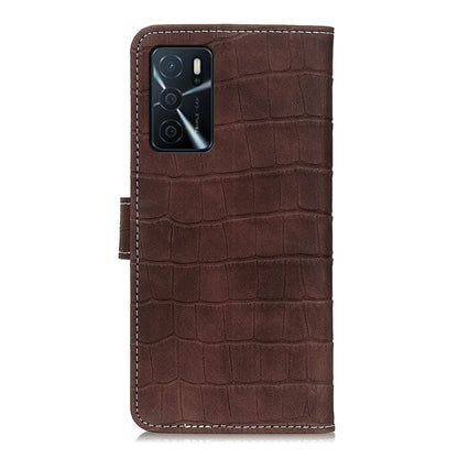 For OPPO A16 Magnetic Crocodile Texture Horizontal Flip Leather Case with Holder & Card Slots & Wallet(Brown) - OPPO Cases by buy2fix | Online Shopping UK | buy2fix