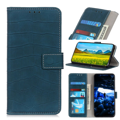 For OPPO A16 Magnetic Crocodile Texture Horizontal Flip Leather Case with Holder & Card Slots & Wallet(Green) - OPPO Cases by buy2fix | Online Shopping UK | buy2fix