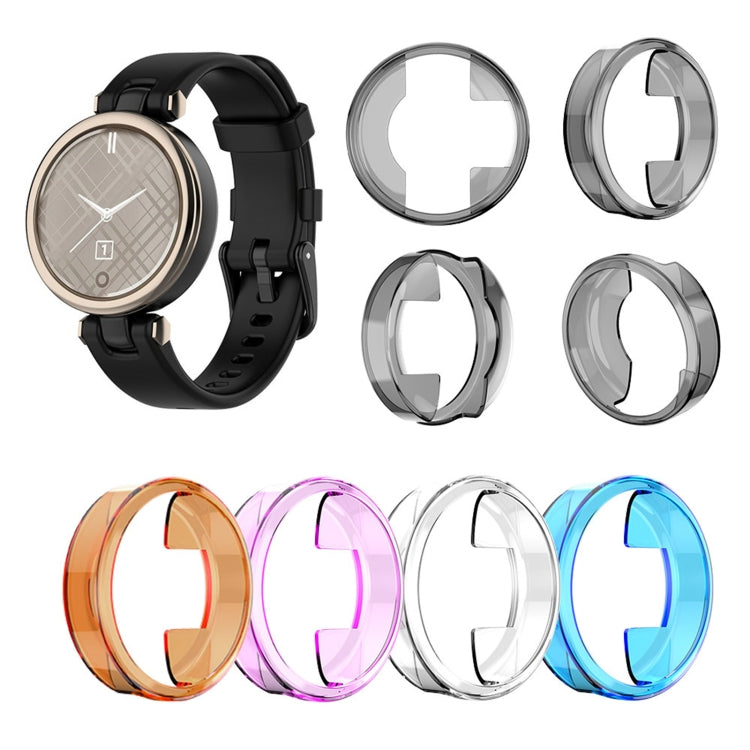 For Garmin Lily TPU Half-pack Candy Color Protective Case(Transparent Black) - Watch Cases by buy2fix | Online Shopping UK | buy2fix