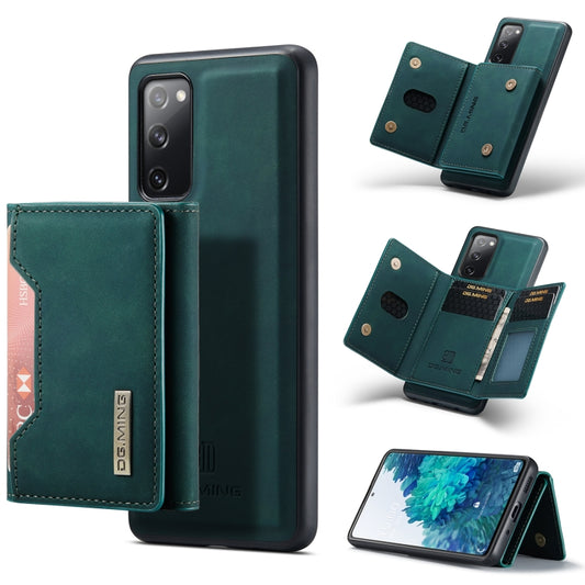 For Samsung Galaxy S20 FE DG.MING M2 Series 3-Fold Multi Card Bag Back Cover Shockproof Case with Wallet & Holder Function(Green) - Galaxy S20 FE Cases by DG.MING | Online Shopping UK | buy2fix