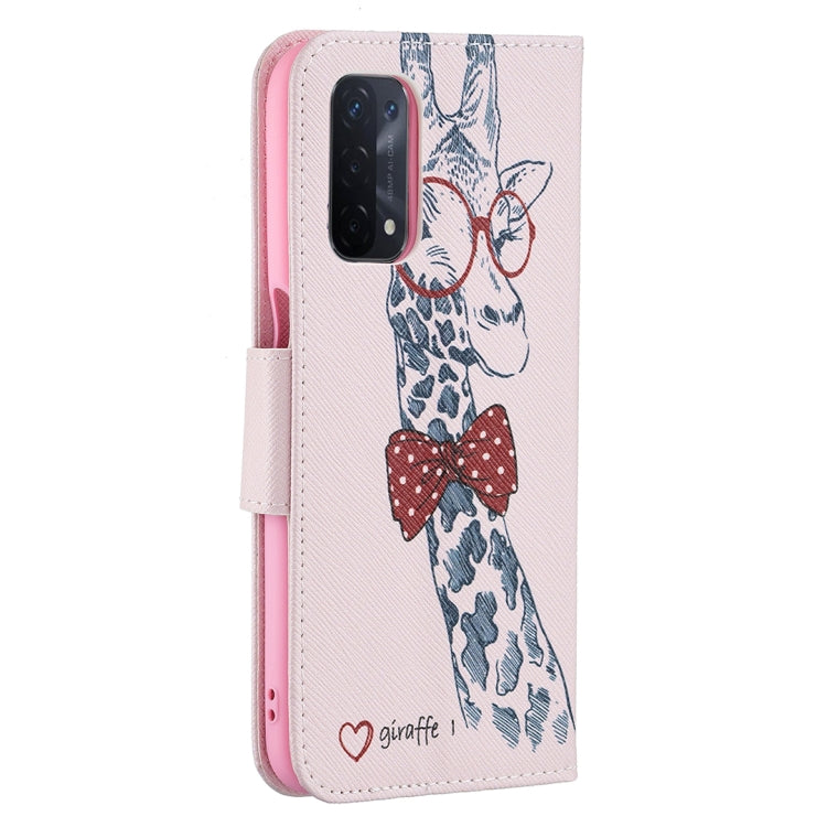 For OPPO A74 / A93 / A54 5G Colored Drawing Pattern Horizontal Flip Leather Case with Holder & Card Slots & Wallet(Deer) - OPPO Cases by buy2fix | Online Shopping UK | buy2fix