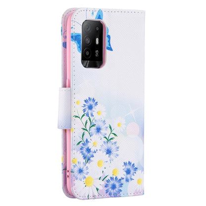 For OPPO A94 5G / Reno5 Z 5G / F19 Pro+ Colored Drawing Pattern Horizontal Flip Leather Case with Holder & Card Slots & Wallet(Butterfly Love) - OPPO Cases by buy2fix | Online Shopping UK | buy2fix