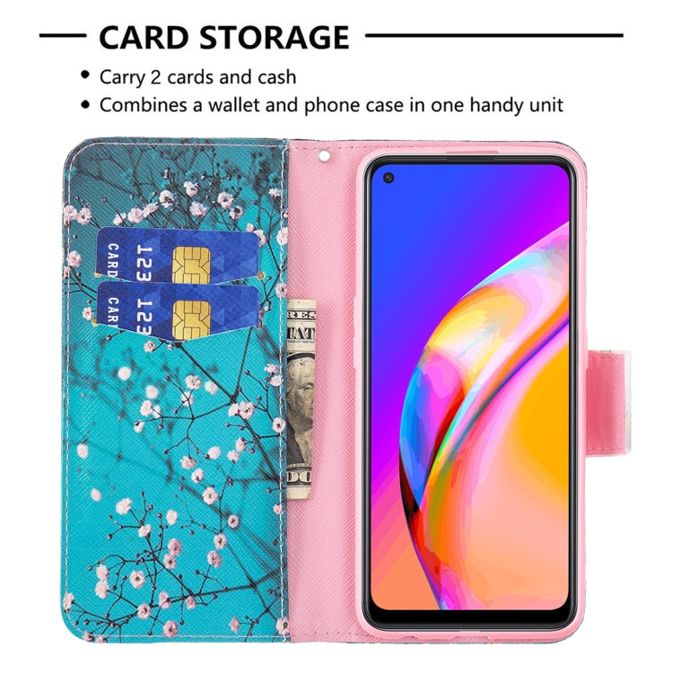 For OPPO A94 5G / Reno5 Z 5G / F19 Pro+ Colored Drawing Pattern Horizontal Flip Leather Case with Holder & Card Slots & Wallet(Plum Blossom) - OPPO Cases by buy2fix | Online Shopping UK | buy2fix