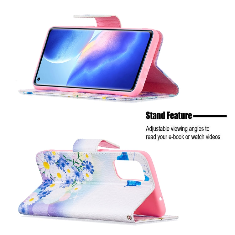 For OPPO Reno5 Colored Drawing Pattern Horizontal Flip Leather Case with Holder & Card Slots & Wallet(Butterfly Love) - OPPO Cases by buy2fix | Online Shopping UK | buy2fix