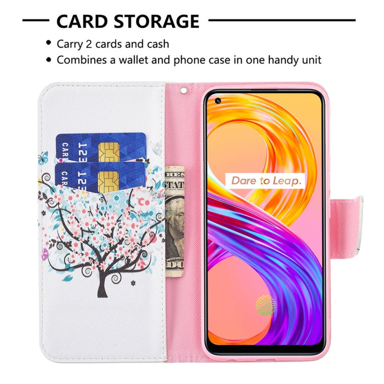 For OPPO Realme 8 / Realme 8 Pro Colored Drawing Pattern Horizontal Flip Leather Case with Holder & Card Slots & Wallet(Tree) - Realme Cases by buy2fix | Online Shopping UK | buy2fix