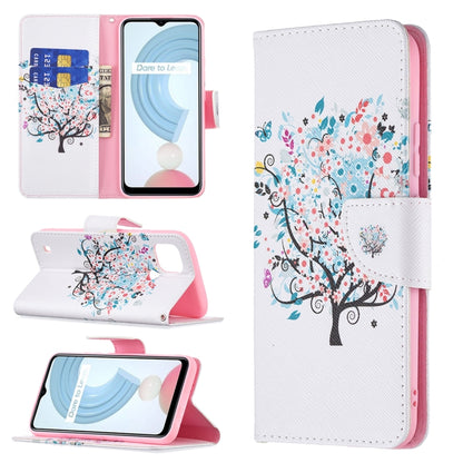 For OPPO Realme C21 / C20 Colored Drawing Pattern Horizontal Flip Leather Case with Holder & Card Slots & Wallet(Tree) - Realme Cases by buy2fix | Online Shopping UK | buy2fix